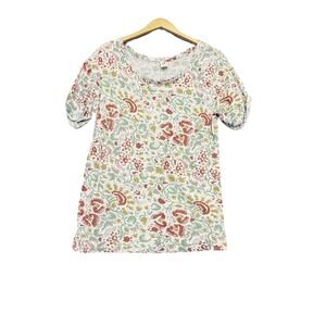 Peruvian Connection T Shirt Womens Medium Floral Short Sleeve Pima‎ Floral Tee